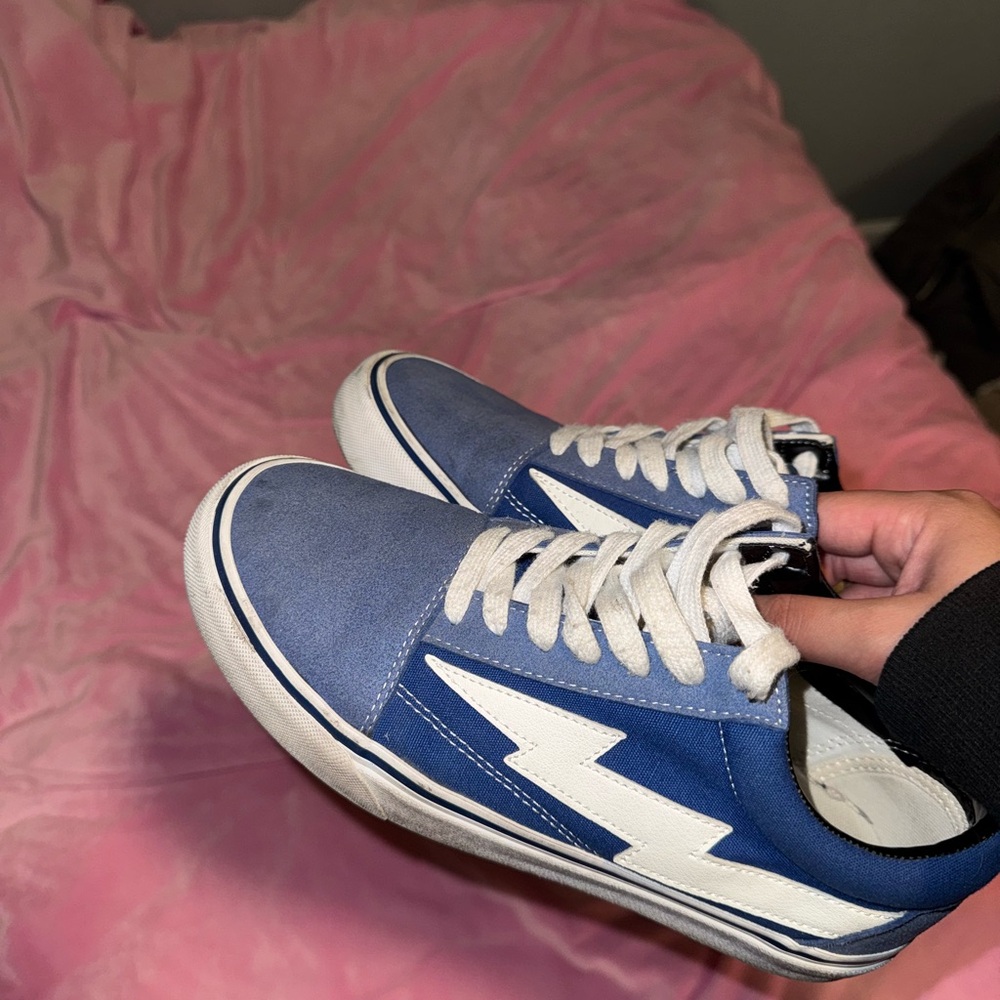 Blue and White Sneakers